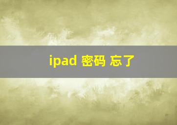 ipad 密码 忘了